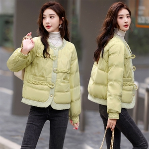 轻薄羽绒服女短款冬季2023新款大码时尚新中式白鸭绒外套现货现货图片
