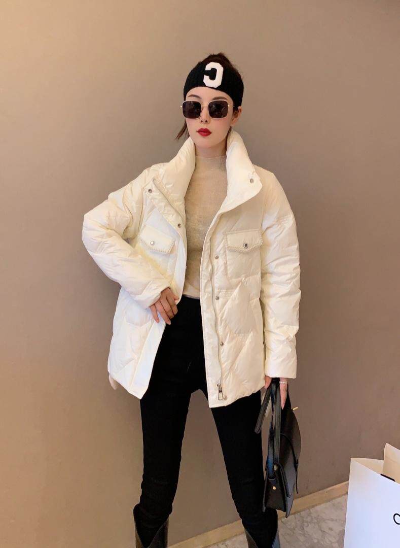 【现货】新款冬季白鸭绒宽松短款立领羽绒服，女装羽绒服，名怡