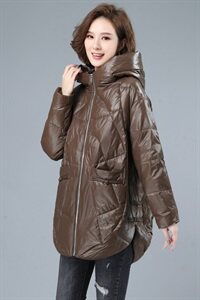 2020冬季新款气质时尚连帽羽绒服保暖优雅白鸭绒羽绒服图片