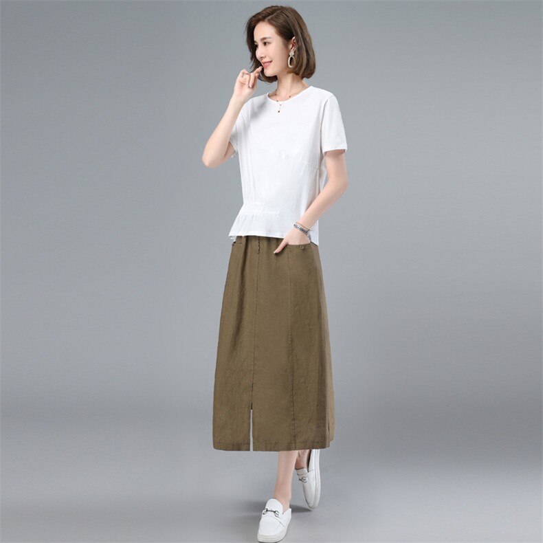 2023年春季新款潮短袖连衣裙女中长款韩版休闲时尚套装女两件套装,女装套装/套裙,简韵佳
