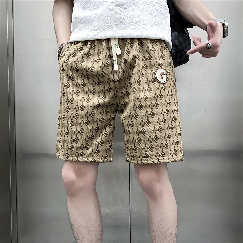 301C-DK28-48控68提花休闲短裤男潮牌痞帅高级感社会小伙店主风,男装牛仔裤,星座301C（原B323）