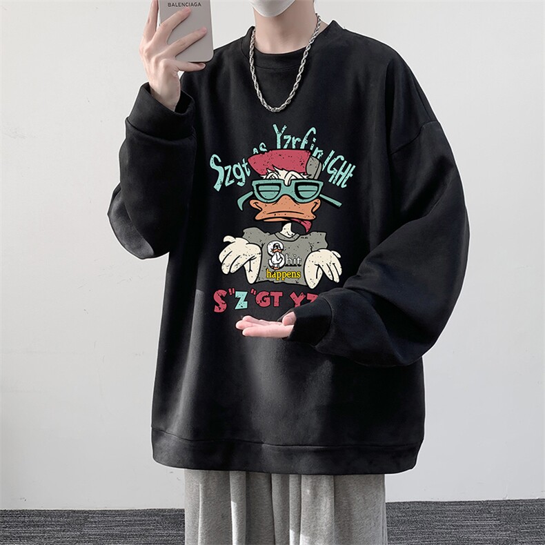 麂皮绒卫衣男大码重磅长袖t恤男JW81380-P35,男装卫衣,电商A040