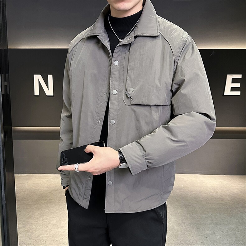 店主风抖音直播防风防水翻领行政轻薄羽绒服男,男装羽绒服,电商D211