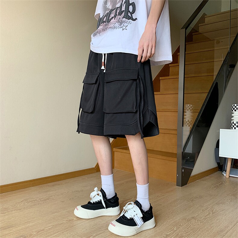 冰丝垂感工装短裤男宽松潮牌五分裤A407P40,男装牛仔裤,电商A309