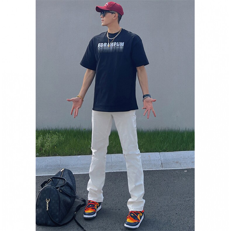 美式ins高街hiphop新款弹力修身直筒休闲裤货号K675P65,男装休闲裤,电商A063