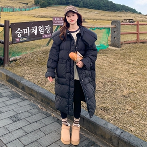韩版减龄加厚娃娃领中长款羽绒服女2025年冬季新款显瘦白鸭绒外套图片
