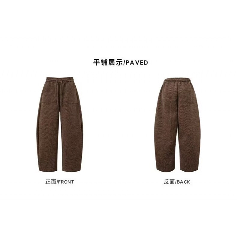 现货。咖色条绒阔腿裤男灯芯绒裤子宽松拖地休闲裤K6769-特P39,男装休闲裤,星座412-3