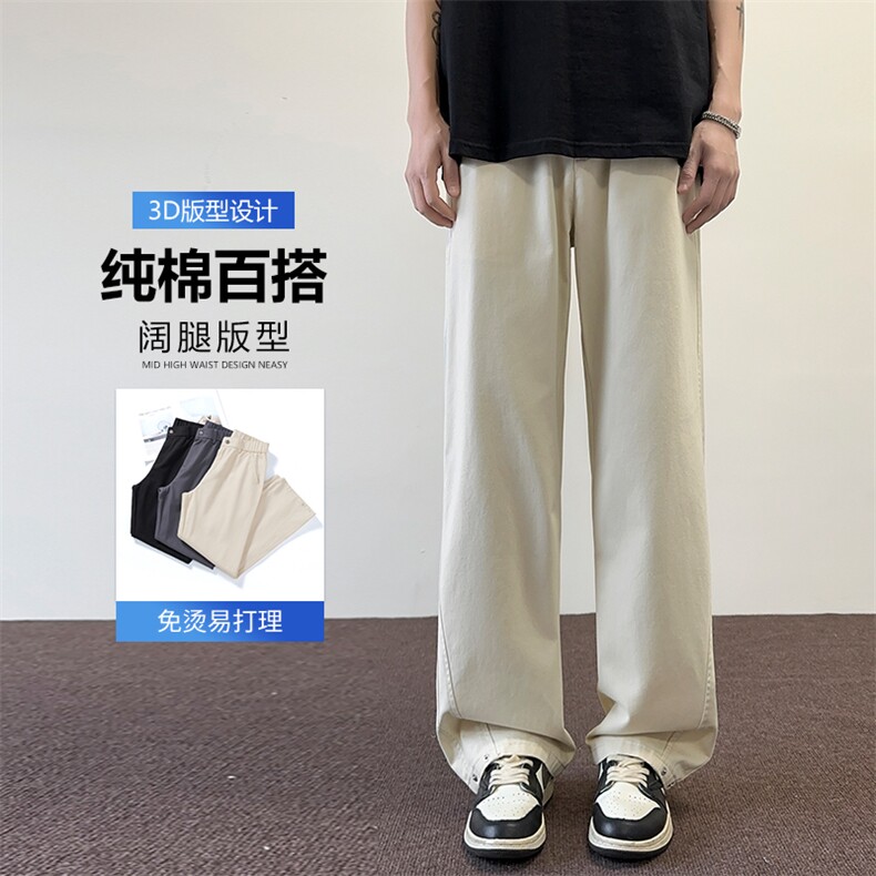 2025美式休闲裤宽松纯色男款潮流百搭简约时尚运动裤K2512-P52图片