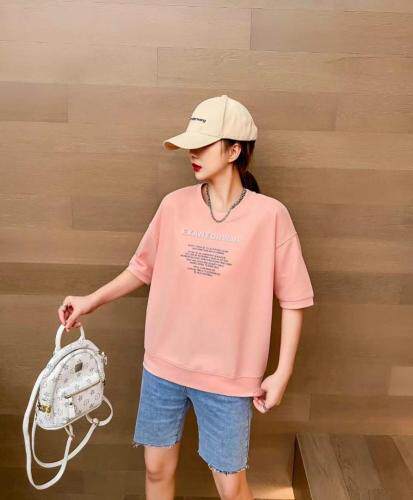 夏季新款—圆领立体字母卫衣，女装卫衣/绒衫，E·贝空间