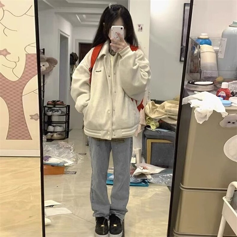 5574-P66新款翻领刺绣华棉复合休闲卫衣外套加绒,女装卫衣/绒衫,星座617A-2