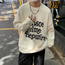 针织衫男女韩版潮流字母提花百搭保暖2024冬季ins毛衣MZ662-P55，男装针织衫/毛衣，星座412-2