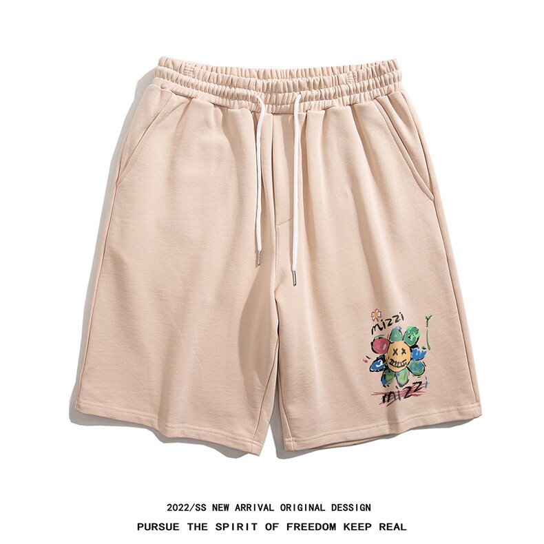 白底新款夏季时尚百搭印花短袖潮流垂感宽松短裤套装TZ65P50控68,男装牛仔裤,电商A247-1