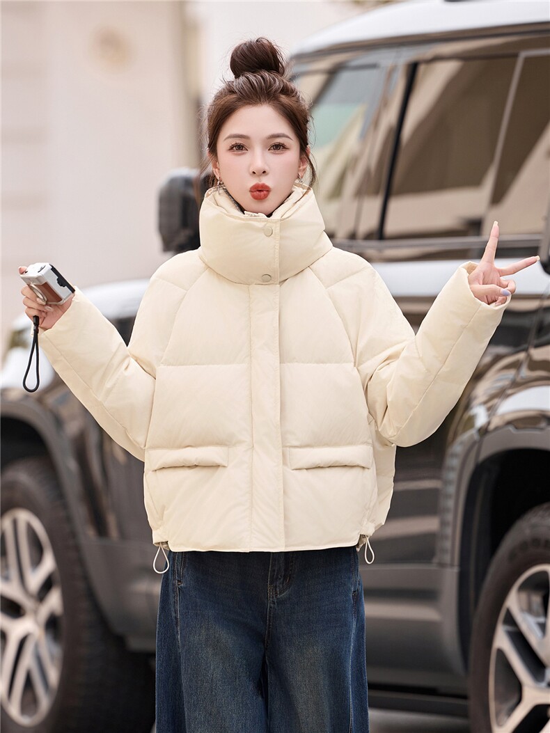 时尚短款羽绒服女2025冬季新款高级感立领保暖90白鸭绒外套,女装羽绒服,姿衣坊