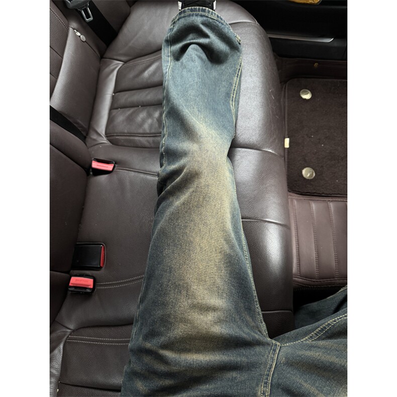 B221美式ins高街暗黑百搭加厚宽松直筒牛仔裤LK24389-特P45控78，男装牛仔裤，电商B221