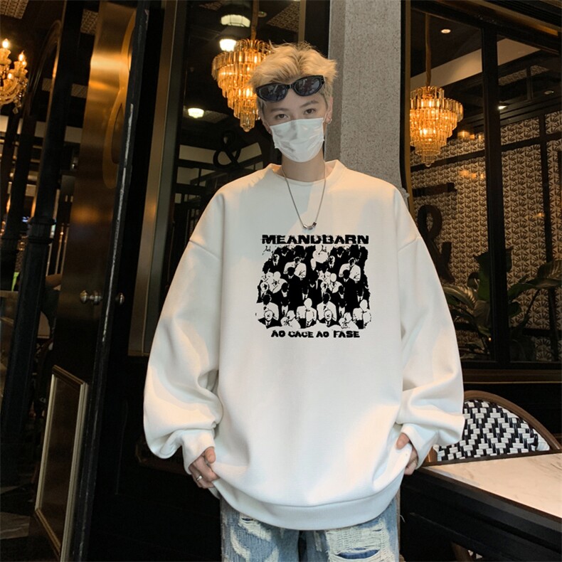华夫格！华夫格上衣男圆领华夫格卫衣男大码长袖t恤男HY247-特P23,男装T恤,电商B367