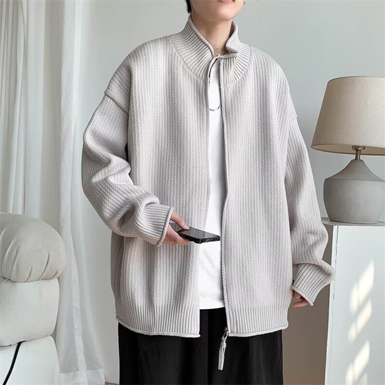 开衫毛衣男款秋冬季慵懒风针织衫外穿男士拉链线衣服外套M2404,男装针织衫/毛衣,星座1116A-1（原606A）