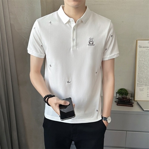 2025新款夏季翻领polo衫短袖t恤透气打底衫男C317-1829-P55图片