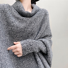 2025年秋季新款百搭高克重护纱斗篷大蝙蝠衫，女装针织衫/毛衣，国旺羊绒