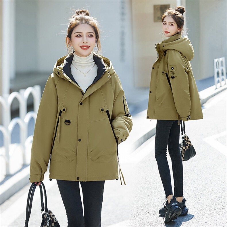 工装派克羽绒棉服女2025冬季新款韩版宽松连帽加厚保暖冲锋衣外套,女装棉衣/棉服,艾仟回(原伊仟回)