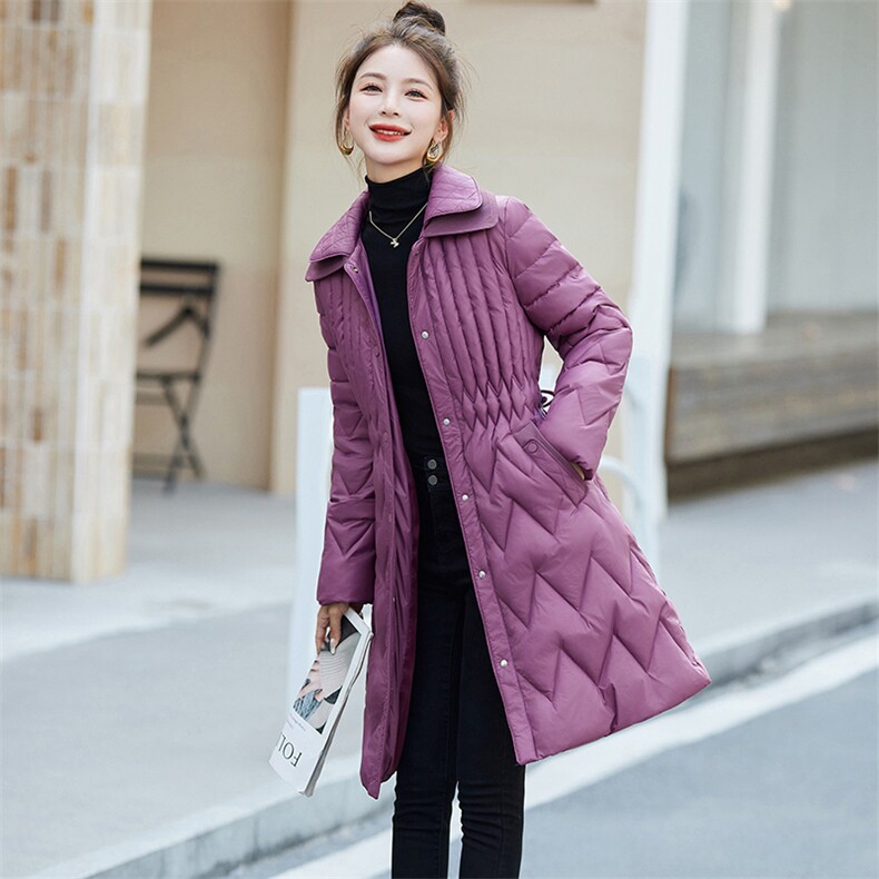 羽绒棉服女中长款2025冬季新款韩版收腰显瘦减龄时尚加厚外套棉袄,女装棉衣/棉服,悠米