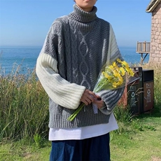 美式街头设计感圆领毛衣男慵懒风休闲针织衫GM42P46，男装针织衫/毛衣，星座1116-2