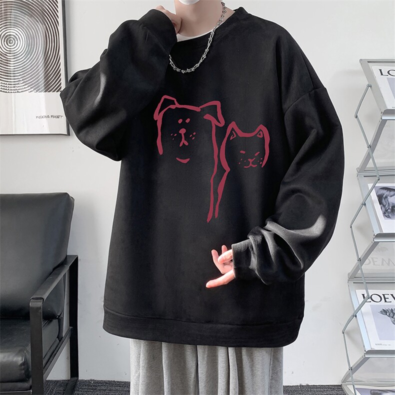 麂皮绒卫衣男大码重磅长袖t恤男JW81378-P35,男装卫衣,电商A040