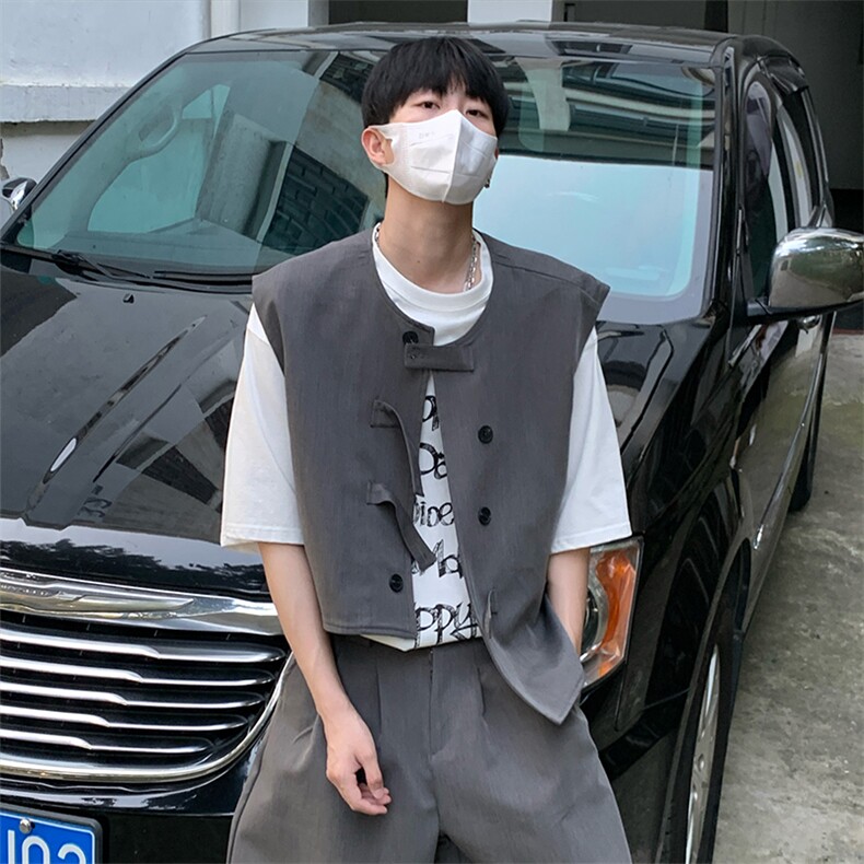 特P45无差价 新款夏季潮流设计百搭时尚马甲-HN4008 港风图片
