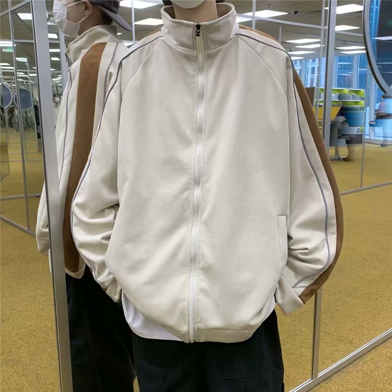 麂皮绒翻领休闲外套男士春秋潮牌夹克痞帅男生装棒球服JK117P63,男装夹克,星座410-2