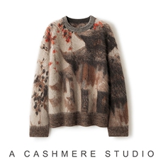 2025年秋季时尚百搭通勤简约休闲柿柿如意圆领，女装羊绒衫，致织羊绒