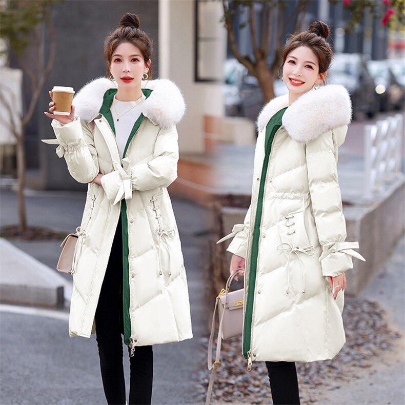 加厚保暖羽绒棉服女中长款2025新款冬季收腰显瘦大毛领棉衣棉袄潮,女装棉衣/棉服,艾仟回(原伊仟回)