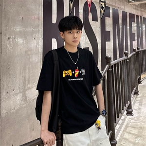 可设48小时发货支持抖音得物来样二开230克重磅美式短袖t恤MT349,浅灰色毛衣搭配什么颜色的打底衫好看图片