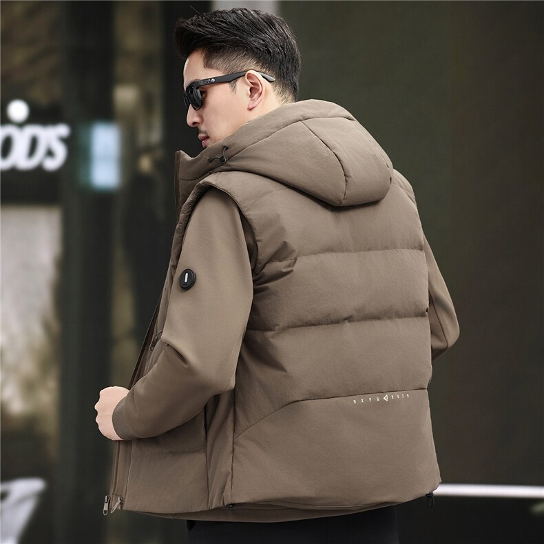 一衣三穿短款羽绒服新款中青年男士脱卸羽绒马甲90绒子羽绒服,男装羽绒服,钱塘723