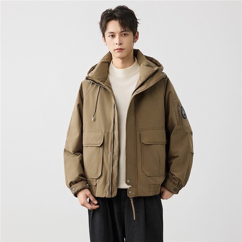 2025男款极简港风连帽短款羽绒服W5901-P248图片