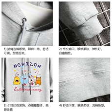 纯棉连帽卫衣男大码运动帽衫宽松薄WY2355-P35加绒款-P40网格，男装卫衣，电商A040A