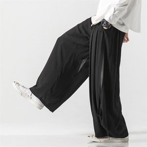 夏 大码风棉麻裤宽松休闲长裤双层汉服薄款飘逸垂感 K77/P100图片