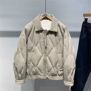 现货2025新款秋冬户外翻领羽绒服男标90绒图片