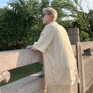 量大优 供视频 新风 龙凤提花冰丝短袖短裤套装男 TZ2406-特P60图片
