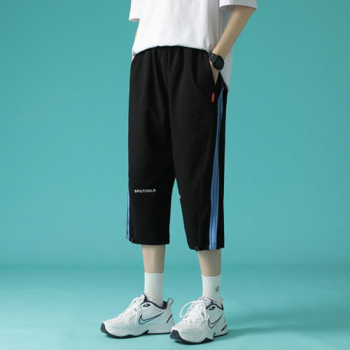 7XL~M 2023夏季新款潮休闲小脚七分裤男加肥加大码胖子中裤控价68图片