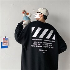 WY26(斑马线）圆领卫衣中性港风P35控48，男装卫衣，星座508（原C305）