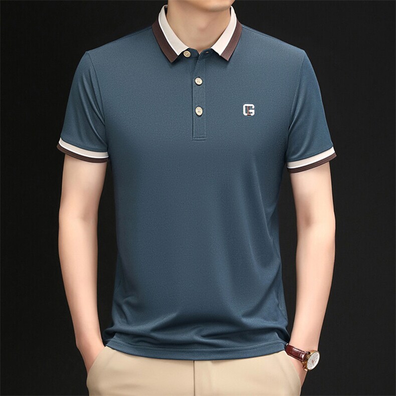 新款夏季短袖翻领T恤男士休闲时尚POLO衫高品质男装图片