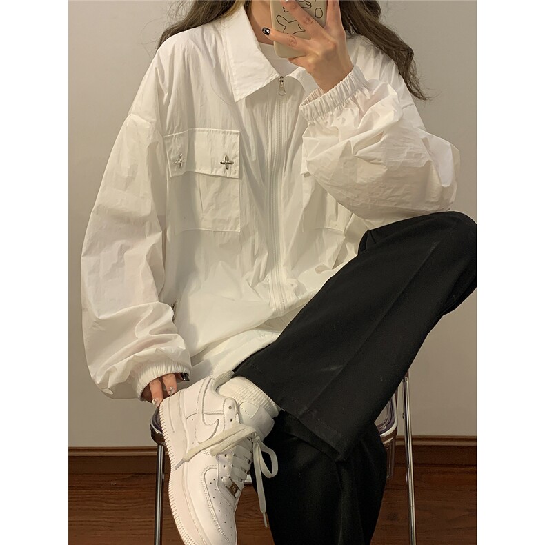 中性风工装大口袋防晒衣女黄灯外套户外潮牌防晒服FS77006P50控78,男装夹克,星座226-1