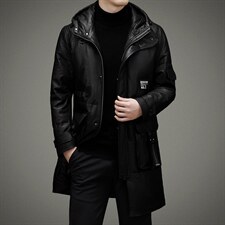 BAMJ-5228钱塘2020-2秋冬季厚款中年男士时尚休闲皮衣外套P835，男装皮衣，钱塘207-2