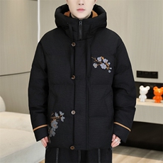 风加厚棉衣男休闲青年刺绣连帽棉衣百搭棉服外套MY8753-P98，男装棉衣，星座310B