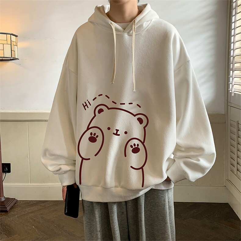 纯棉连帽卫衣男大码运动帽衫宽松薄WY2236-P35加绒款-P40，男装卫衣，电商A040