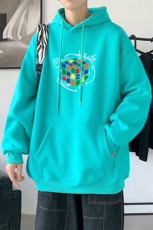 L2409P48秋季上新休闲连帽百搭韩潮外套卫衣男情侣装连帽卫衣，男装卫衣，星座510A-1
