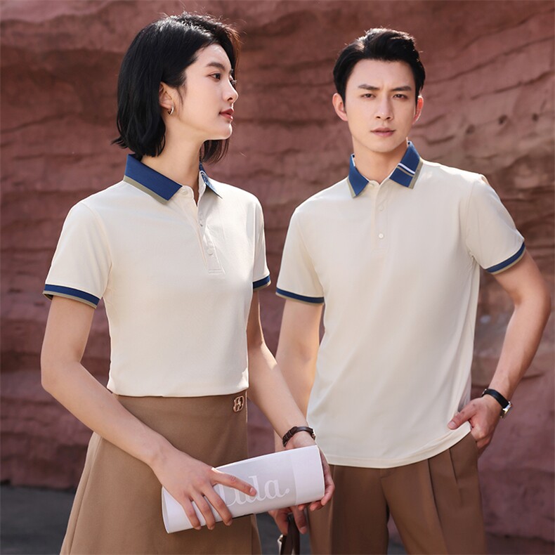 夏季冰丝团服工作服LOGO定制男女同款拼色POLO衫广告衫LS664p35,男装Polo衫,星座1602B（原101B-1）