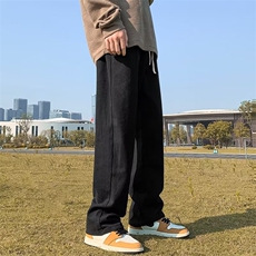 wassuphappy复古牛仔裤男士春秋季宽松坠感阔腿裤ins潮牌长裤子，男装牛仔裤，星座1008-1