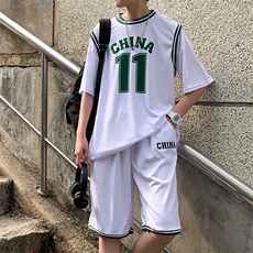 11号篮球服运动套装男女潮两件班服夏季球衣情侣两件套TZ027-p36，男装休闲套装，星座1008-2