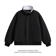 网图羊羔毛毛领棉服派克服男女冬季2025新款立领工装棉衣外套P78，男装棉衣，电商C306-1