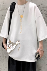 Q11013-P30春夏季七分袖t恤男大码五分袖男短袖中袖大皂风，男装T恤，电商A040